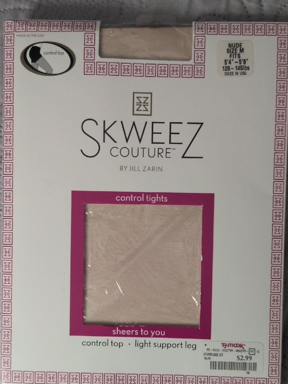 Skweez Couture Nude Control Tights by Jill Zarin